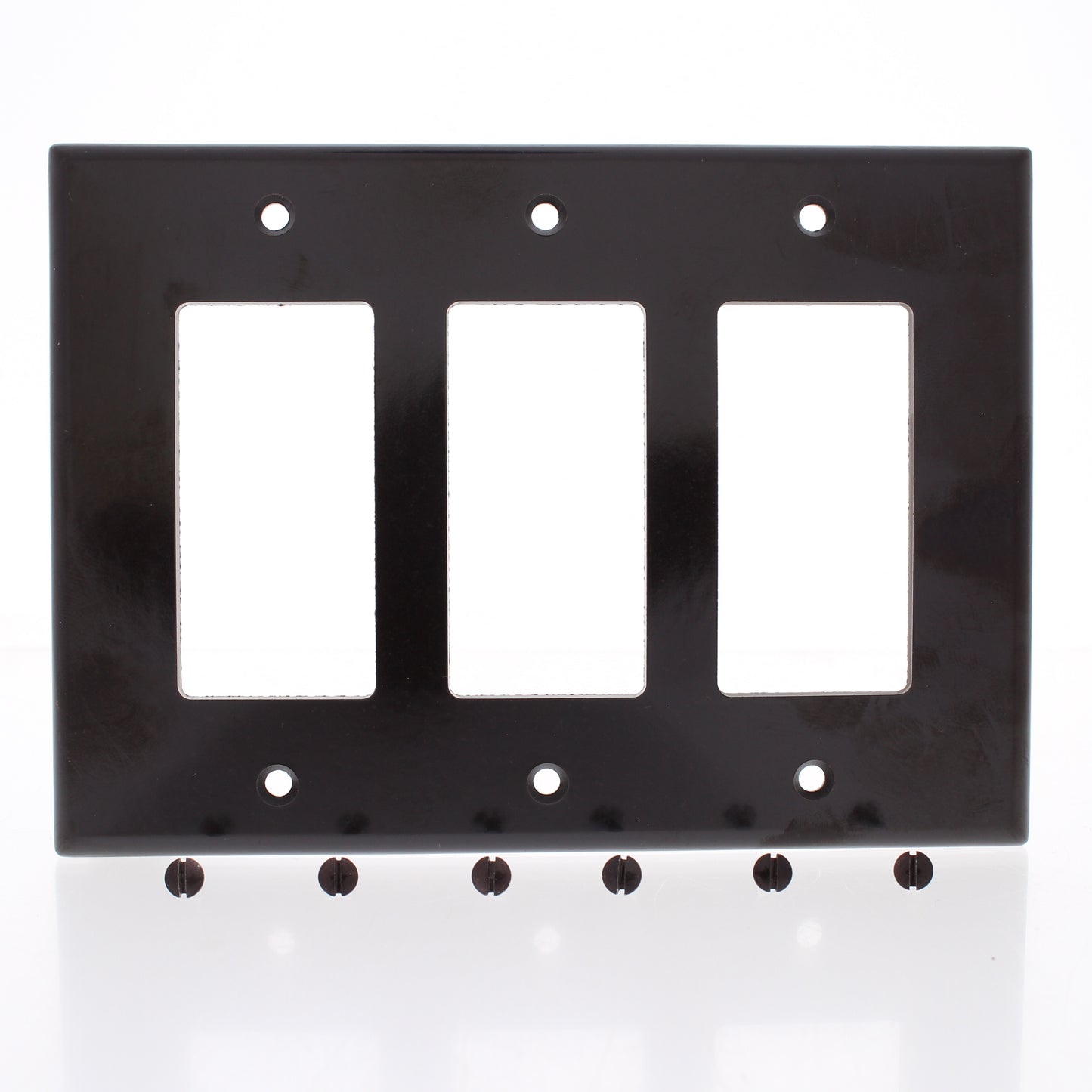 Leviton 80611 Brown 3-Gang Decora Large GFCI Cover Wallplate