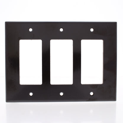 Leviton 80611 Brown 3-Gang Decora Large GFCI Cover Wallplate