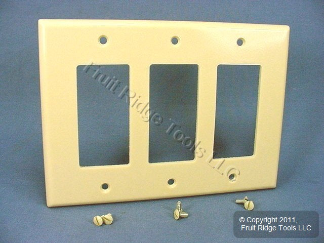 Leviton Ivory Decora Large 3-Gang Gfi Gfci Cover Rocker Switch Wallplate 80611-I