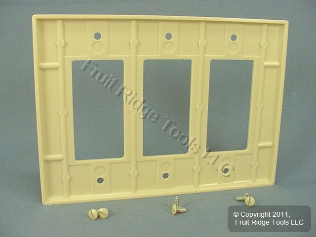 Leviton Ivory Decora Large 3-Gang Gfi Gfci Cover Rocker Switch Wallplate 80611-I