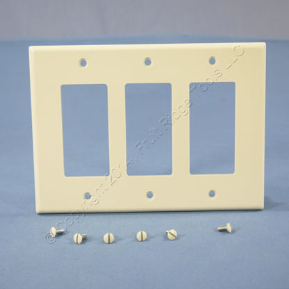 Leviton 80611-T Light Almond 3-Gang Decora GFCI Plastic Midway Wallplate Cover
