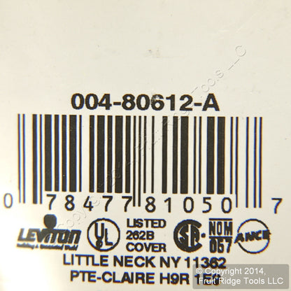 Leviton 80612-A Almond 4-Gang 4-Decora GFCI GFI Plastic Midway Wallplate Cover