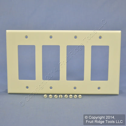 Leviton 80612-A Almond 4-Gang 4-Decora GFCI GFI Plastic Midway Wallplate Cover