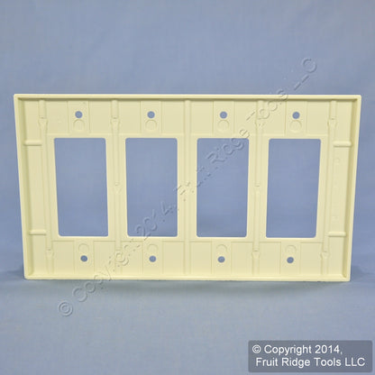 Leviton 80612-A Almond 4-Gang 4-Decora GFCI GFI Plastic Midway Wallplate Cover