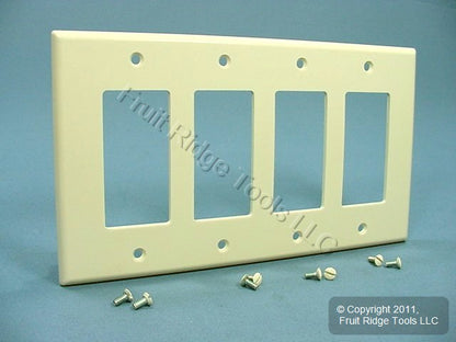 Leviton 80612-T Light Almond 4-Gang Decora GFCI Plastic Midway Wallplate Cover