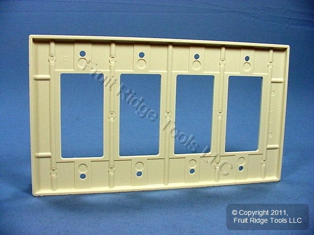 Leviton 80612-T Light Almond 4-Gang Decora GFCI Plastic Midway Wallplate Cover