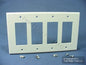 Leviton 80612-W Light Almond White 4-GANG 4-DECORA GFCI Gfi Plastic Midway Cover