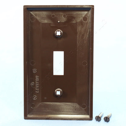 Leviton 80701 Brown 1-Gang Toggle Switch Unbreakable Standard Wallplates 25pcs