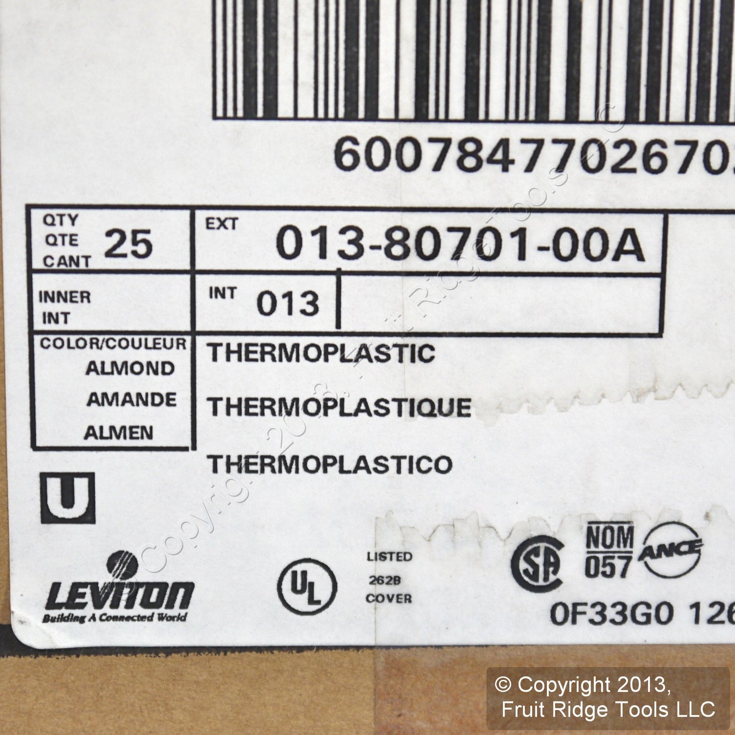 Leviton 80701-A Almond 1-Gang Toggle Switch Unbreakable Nylon Wallplates 25pcs
