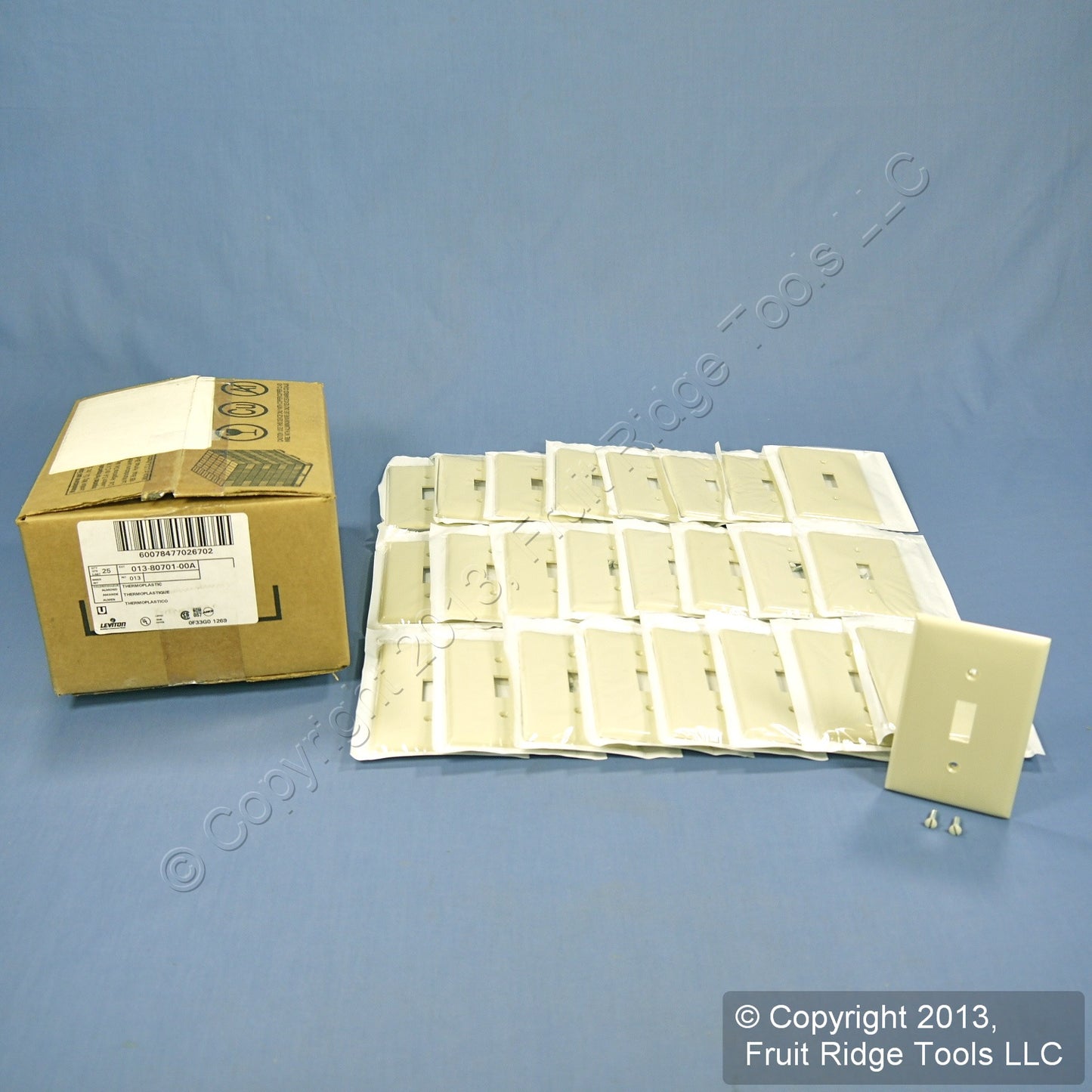 Leviton 80701-A Almond 1-Gang Toggle Switch Unbreakable Nylon Wallplates 25pcs