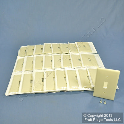 Leviton 80701-A Almond 1-Gang Toggle Switch Unbreakable Nylon Wallplates 25pcs