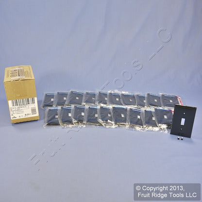Leviton 80701-E Black 1-Gang Toggle Switch Unbreakable Nylon Wallplates 20pcs