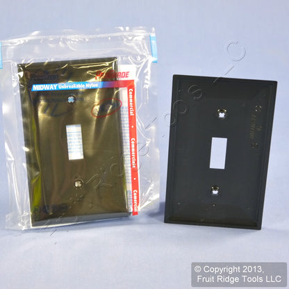 Leviton 80701-E Black 1-Gang Toggle Switch Unbreakable Nylon Wallplates 20pcs