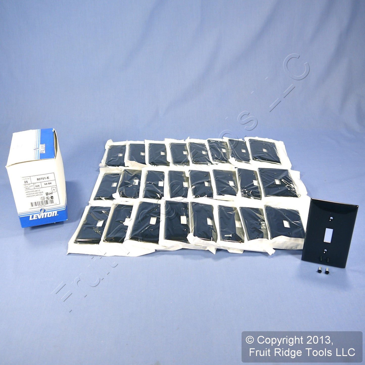 Leviton 80701-E Black 1-Gang Toggle Switch Unbreakable Nylon Wallplates 25pcs