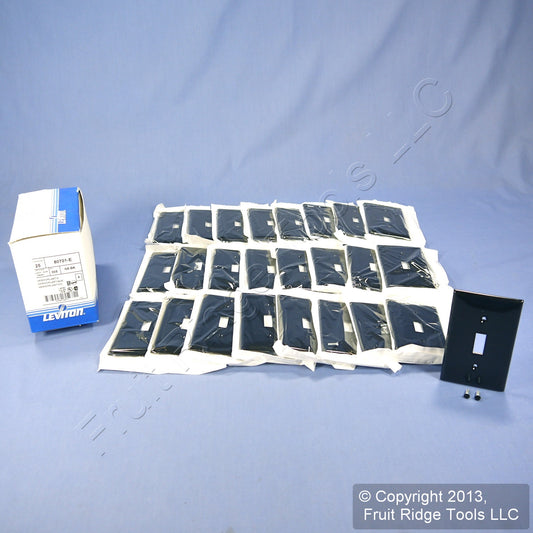 Leviton 80701-E Black 1-Gang Toggle Switch Unbreakable Nylon Wallplates 25pcs