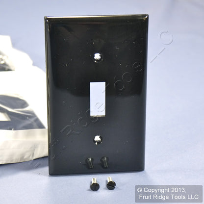 Leviton 80701-E Black 1-Gang Toggle Switch Unbreakable Nylon Wallplates 25pcs