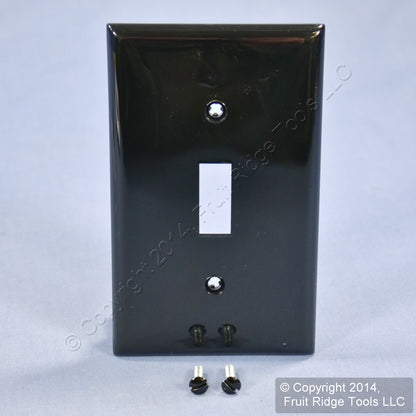Leviton 80701-E Black 1-Gang Toggle Unbreakable Nylon Standard Wallplate Cover
