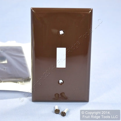 Leviton 80701 Brown 1-Gang Toggle Unbreakable Nylon Standard Wallplate Cover 4pc