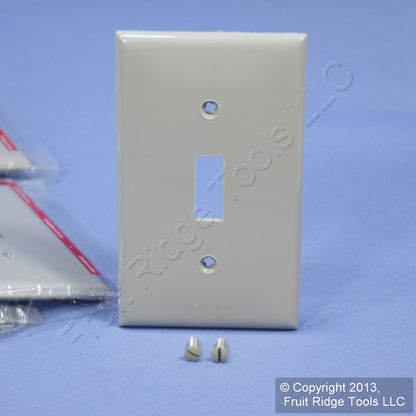 Leviton 80701-GY Gray 1-Gang Toggle Switch Unbreakable Nylon Wallplates 20pcs