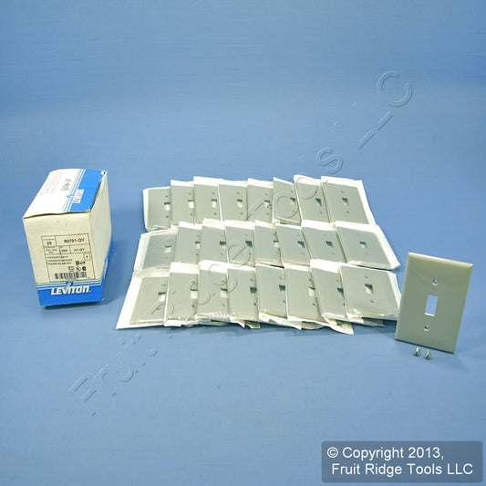 Leviton 80701-GY Gray 1-Gang Toggle Switch Unbreakable Nylon Wallplates 25pcs