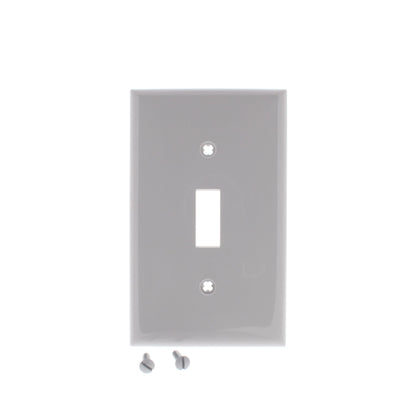 Leviton 80701-GY Gray 1-Gang Toggle Unbreakable Nylon Standard Wallplate Cover