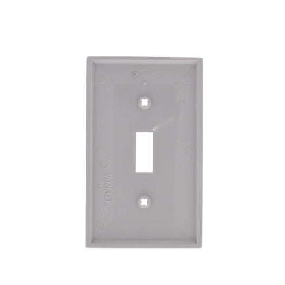 Leviton 80701-GY Gray 1-Gang Toggle Unbreakable Nylon Standard Wallplate Cover