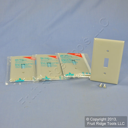 Leviton 80701-GY Gray 1-Gang Toggle Unbreakable Standard Wallplate Cover 4pcs