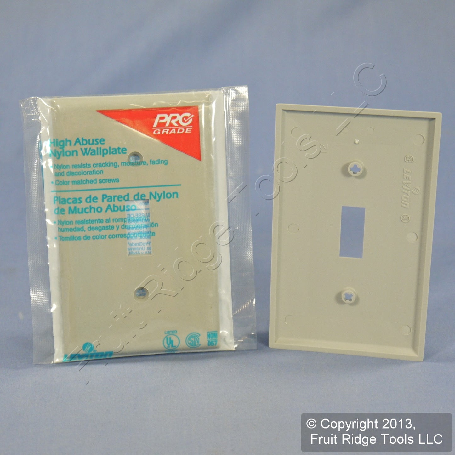 Leviton 80701-GY Gray 1-Gang Toggle Unbreakable Standard Wallplate Cover 4pcs