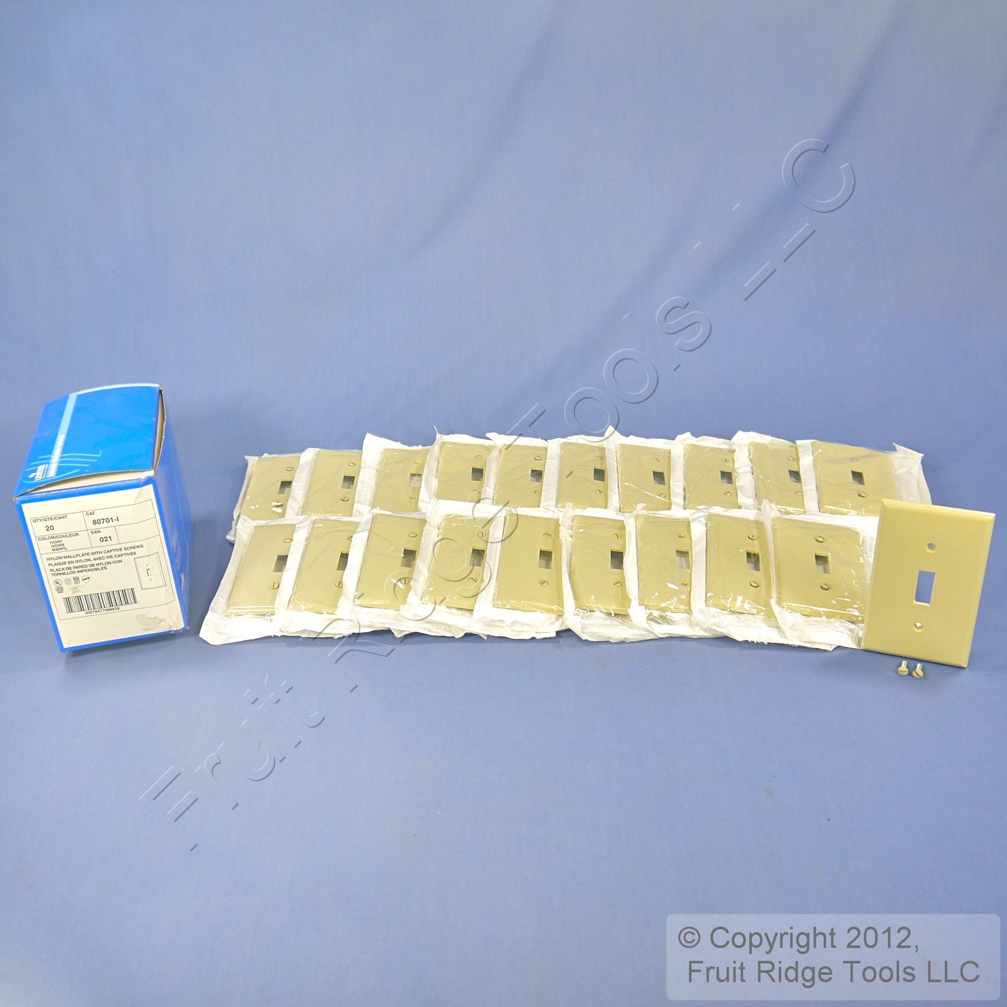 Leviton 80701-I Ivory 1-Gang Toggle Switch Unbreakable Nylon Wallplates 20pcs