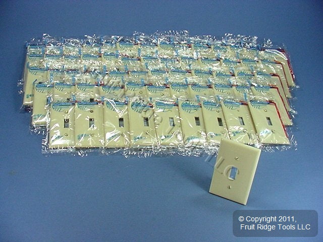 Leviton 80701-I Ivory 1-Gang Toggle Switch Unbreakable Nylon Wallplates 60pcs