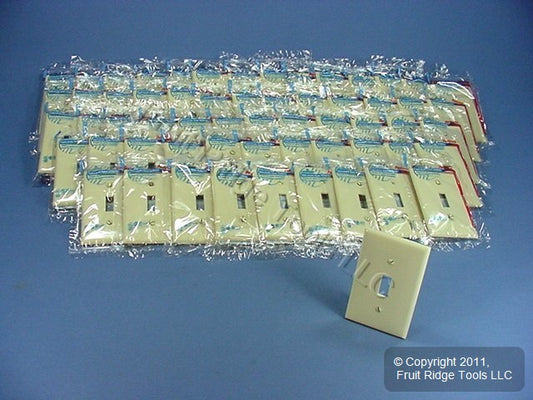 Leviton 80701-I Ivory 1-Gang Toggle Switch Unbreakable Nylon Wallplates 60pcs