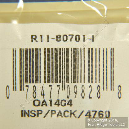 Leviton 80701-I Ivory 1-Gang Toggle Unbreakable Standard Wallplate Cover 4pcs