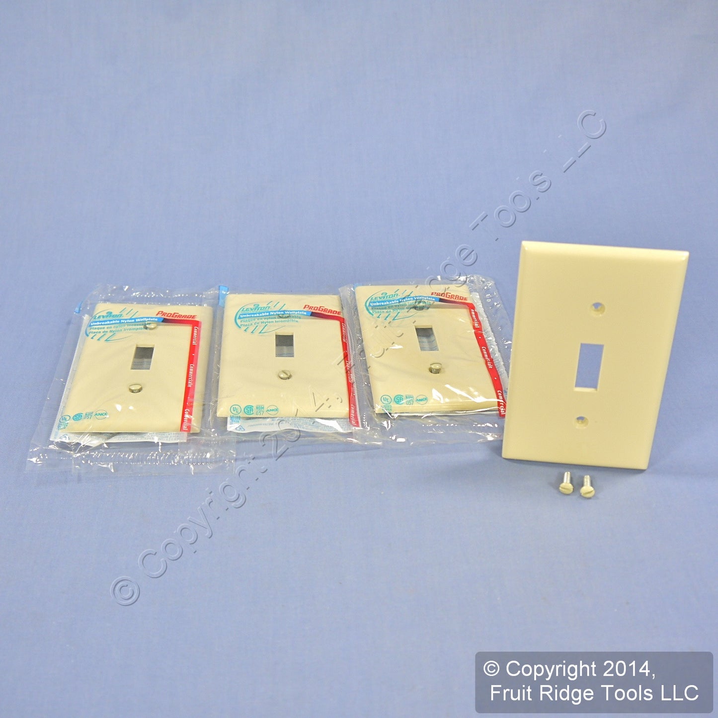 Leviton 80701-I Ivory 1-Gang Toggle Unbreakable Standard Wallplate Cover 4pcs