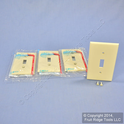 Leviton 80701-I Ivory 1-Gang Toggle Unbreakable Standard Wallplate Cover 4pcs