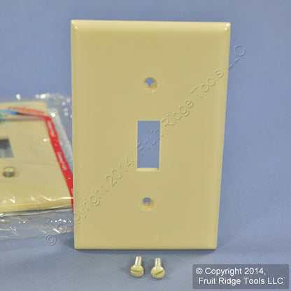 Leviton 80701-I Ivory 1-Gang Toggle Unbreakable Standard Wallplate Cover 4pcs