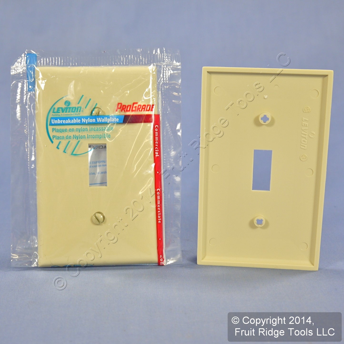 Leviton 80701-I Ivory 1-Gang Toggle Unbreakable Standard Wallplate Cover 4pcs