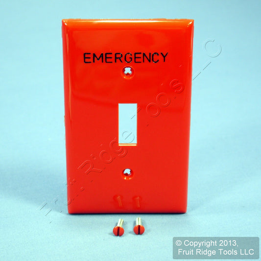 Leviton Red Emergency Unbreakable Toggle Cover Wall Plate Switchplate 80701-RE