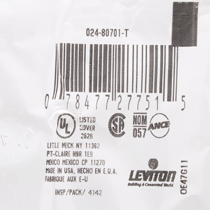 Leviton 80701-T Light Almond 1-Gang Toggle Switch Unbreakable Nylon Wallplate