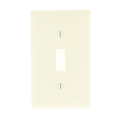 Leviton 80701-T Light Almond 1-Gang Toggle Switch Unbreakable Nylon Wallplate