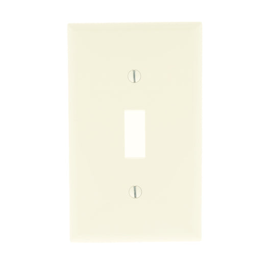 Leviton 80701-T Light Almond 1-Gang Toggle Switch Unbreakable Nylon Wallplate