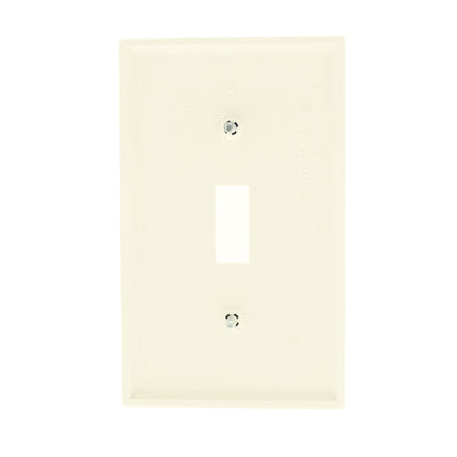 Leviton 80701-T Light Almond 1-Gang Toggle Switch Unbreakable Nylon Wallplate