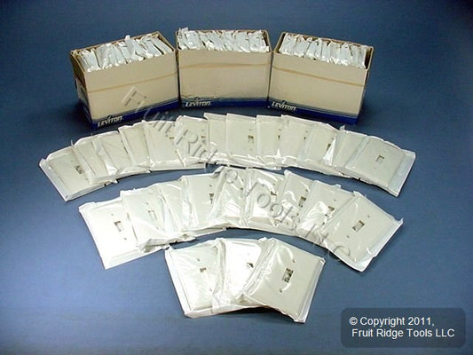 Leviton 80701-W White 1-Gang Toggle Switch Unbreakable Nylon Wallplates 100pcs