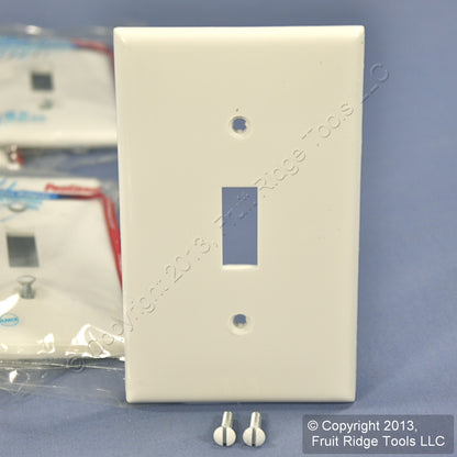 Leviton 80701-W White 1-Gang Toggle Switch Unbreakable Nylon Wallplates 10pcs