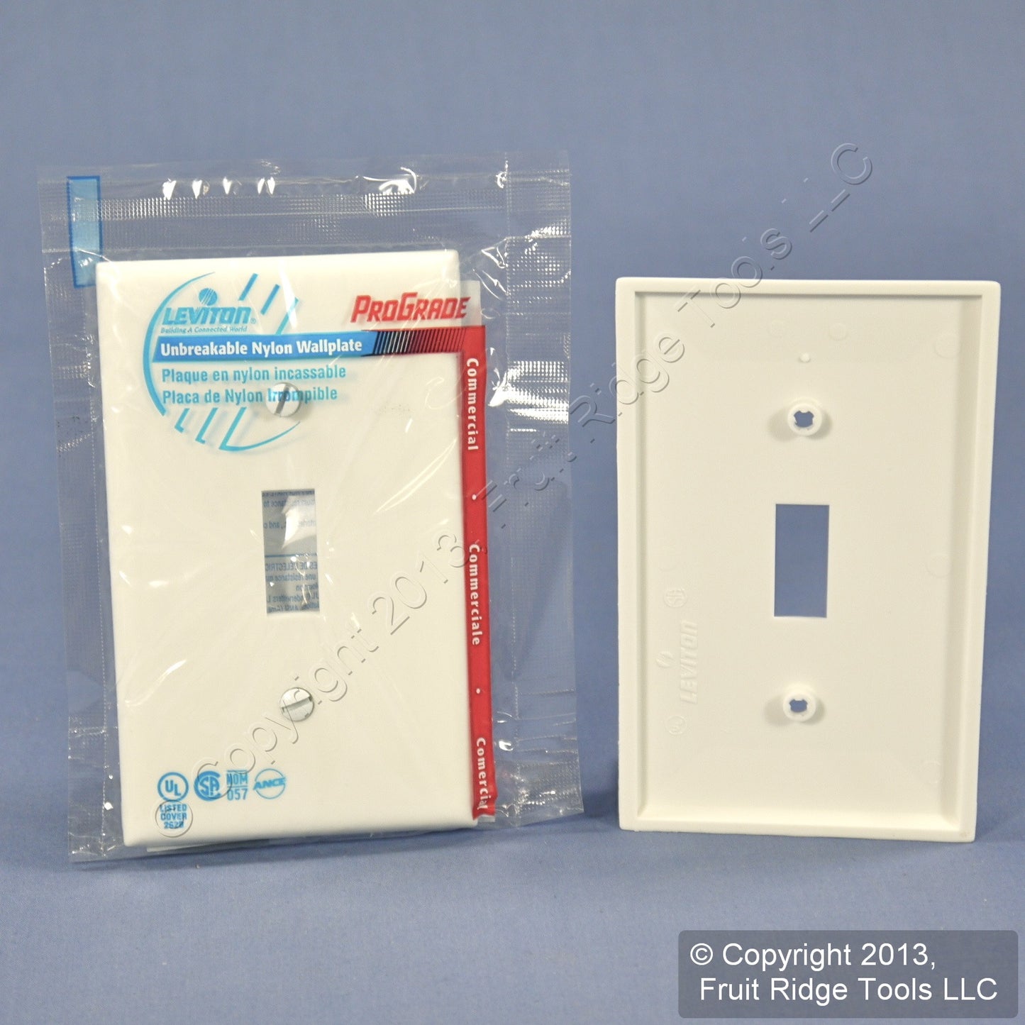 Leviton 80701-W White 1-Gang Toggle Switch Unbreakable Nylon Wallplates 10pcs