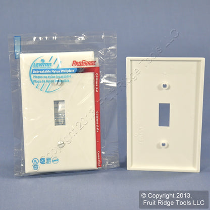 Leviton 80701-W White 1-Gang Toggle Switch Unbreakable Nylon Wallplates 10pcs