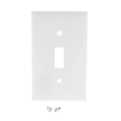 Leviton 80701-W White 1-Gang Toggle Unbreakable Nylon Standard Wallplate Cover