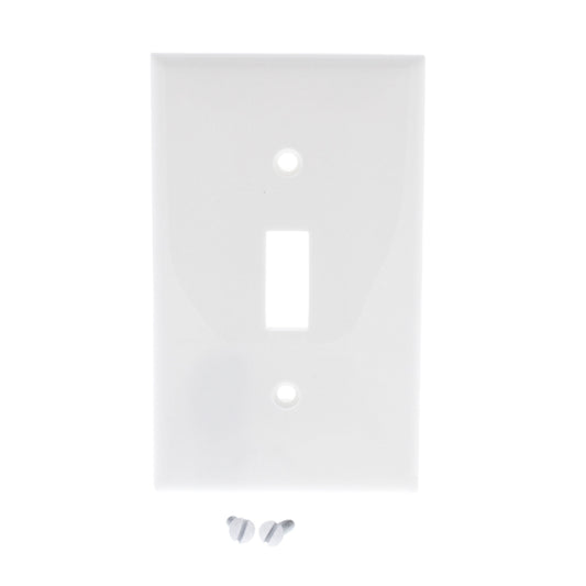 Leviton 80701-W White 1-Gang Toggle Unbreakable Nylon Standard Wallplate Cover