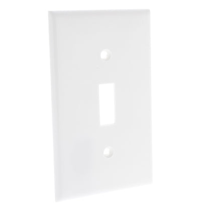 Leviton 80701-W White 1-Gang Toggle Unbreakable Nylon Standard Wallplate Cover