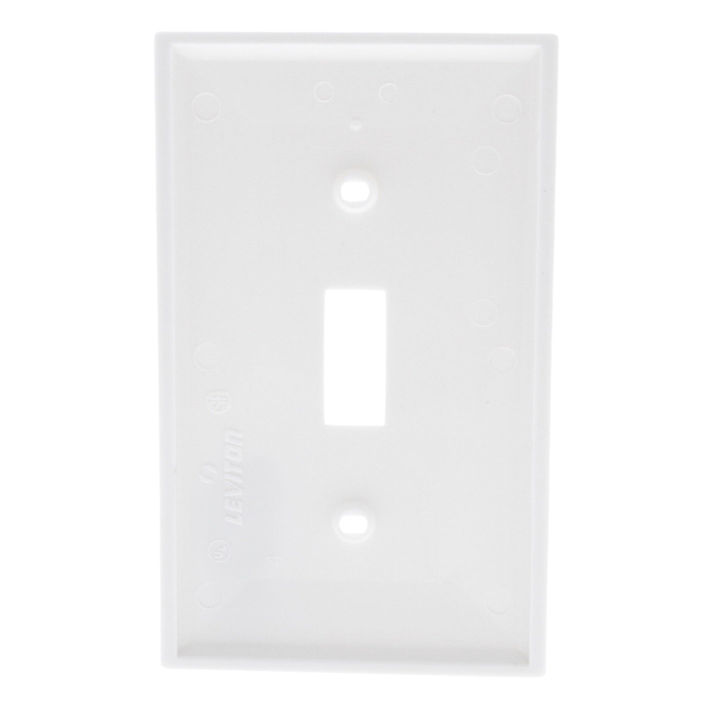Leviton 80701-W White 1-Gang Toggle Unbreakable Nylon Standard Wallplate Cover