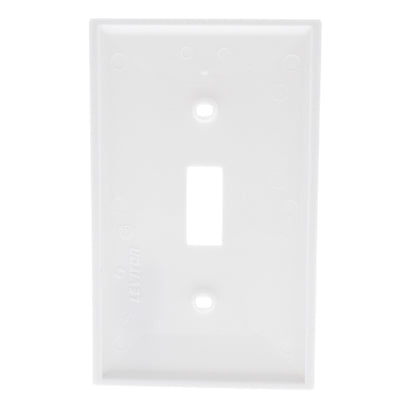 Leviton 80701-W White 1-Gang Toggle Unbreakable Nylon Standard Wallplate Cover